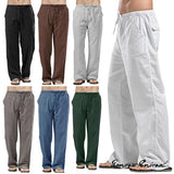 Riolio Fashion Mens Linen Wide Pants Korean Trousers Oversize Sports Streetwear Male Spring Yoga Pants Casual Men Clothing Sweatpants