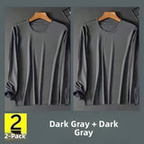 Riolio Men's Summer Lightweight Breathable Long Sve Casual Sun Protection Clothing Qui Dry round Ne T-irt for Youth Daily Use