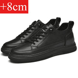 Riolio  Spring Autumn Men's Inner Heightening Shoes Leather Sports Casual Shoes Invisible Height Increasing Shoes Men Sport Elevator 8CM