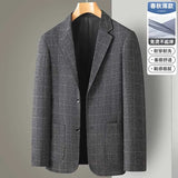 Riolio New Men's Blazer Fashion Middle-aged Business Casual Professional Wear Casual Loose British Style Sub-trend Four Seasons Suit