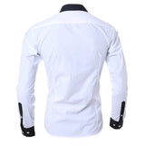 Riolio Men's Shirts Fashion Personality Mens Casual Slim Long-sleeved Shirt Top Blouse Black White Men Shirt Style Men Clothing Shirts