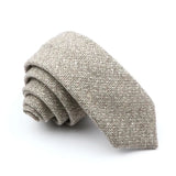 Riolio  Winter Daily Men's Women's 7cm Wool Tie Black Herringbone Brown Stripe Necktie Wedding Party Business Office Gifts Accessories