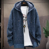 Riolio Autumn and Winter New Men's Fashion Hooded Sweater Men's Casual Plus Fleece Thickened Warm High-Quality Large Size Sweater