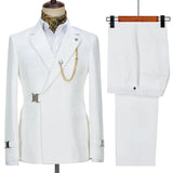Riolio  Men's White Business Suit - Trajes De Hombre - Perfect for Formal Occasions Trajes Elegante Para Hombres  Blazers