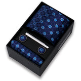 Riolio  Tie For Men Tie Clips Set Necktie Man Wedding Blouses Dress Cufflinks Gift Box Pocket Square Clip Business Skinny Gravetas