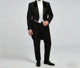 Riolio  Black Tailcoat For Men Wedding Formal Shawl Lapel 3PCS Suit Groom Suit Set Jacket Pant Wedding Occasion