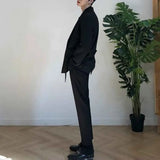 Riolio  Mens Autumn Jacket Ballroom Waist-Cinching Casual Suit Jacket Streetwear Fashion Nightclub Stage Performance Top Men'S Clothing