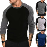 Riolio Casual Fashion Streetwear Long Sleeve T-shirt Men Woman Fitness Raglan Sleeves Tee Shirt Male Tops Spring Autumn Clothing