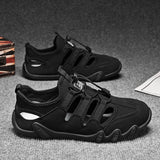 Riolio  Men's Summer Sandals, Breathable and Comfortable, Hollow Slip-On Driving Shoes, Walking Shoes, River-Tracing Shoes, Water Shoes, Beach Shoes, Suitable for Outdoor Activities