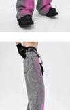 Riolio Coated Jeans Men's American High Street Wasteland Gray Wide-leg Pants Men Women A-type Smoke Gray Floor Pants 2025