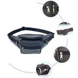 Riolio Men's Waist Pack Leather Bag Waist Belt Bag Male Leather Fanny Pack Fashion Luxury Small Shoulder Bags For Men