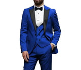 Riolio  Elegant Matching Men's Formal Wear Ensemble Men's Classic Suit 3-Piece Peak Lapel Blazer Vest Pant Slim Fit