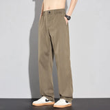 Riolio  Men's Casual Straight Leg Pants Ice Silk Breathable Trousers Lightweight Elastic Waist Loose Fit Streetwear
