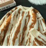 Riolio  Korean style autumn and winter new men and women trendy street style personalized round neck sweater couple hip-hop loose casual
