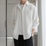 Riolio  Men's Shirt Jacket Thin Casual Versatile Shirt Long Sleeve Loose