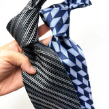 Riolio  New Luxury Silk Neckties Plaid Diamond Pattern Neck Ties For Men 10CM Casual Gray Green Soft Tie Groom Wedding Accessories