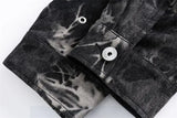Riolio American high street men and women trendy sexy camouflage tie dye denim jacket for couples loose hip-hop retro casual top y2k
