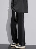 Riolio New Men's Fashion Baggy Straight Casual Pants Classic Solid Color Streetwear Sweatpants Wide Leg Trousers Male Trendy Brand