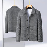 Riolio High Quality Autumn and Winter New Fashion Woolen Lapel Jacket Fashionable Fat Men Plus Fat Plus Loose Short Clip Thick Coat Men