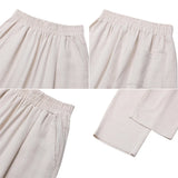 Riolio  Men's Linen Wide Leg Pants Summer New Sle Cotton Linen Loose Straight Casual Long Trousers Faion Brand Faionable