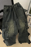 Riolio  Trendy Men's Workwear Denim Pants Autumn Winter New Vintage American Sle Loose Wide Leg Floor-Length Pants
