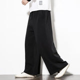 Riolio  Chinese Style Men Spring and Summer Loose Cotton Linen Wide-leg Sports Harlen Straight Casual Pants