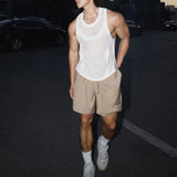 Riolio  Mens Vest Hollow Jogging Casual Thin Tank Top Breathable Daily Sports Fitness Gym Sleeveless T-Shirt Men'S Clothing New