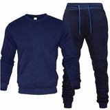 Riolio Men's Two-Piece Set O-Neck 2 Pieces Sets Tracksuit Hooded Sweatshirt +Drawstring Pants Male Sport Hoodies Running Sportswear