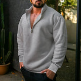 Riolio  New Men's Half Zipper Sweatshirts Thicker Pullover for Male Hoody Man Sweaters Autum Spring Solid Color Turtleneck Tops