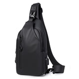 Riolio Casual Waterproof Men's Chest Bag Business Shoulder Bag Messenger Bag Nylon USB Charging Waist Bag Outdoor Sports Shoulder Bag