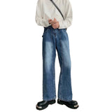 Riolio New Korean Cleanfit Male Jeans Luxury Naples High Waist Wide Legs Denim Pants Fashion Solid Color Retro Premium Elegant Trousers