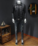 Riolio Men's lapel leather jacket autumn oversized slim motorcycle riding suit winter thickened PU leather waterproof work clothes