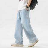 Riolio  Men's Jeans American Loose Wide-leg Loose Straight Casual Trousers Street Hip-hop Baggy Jeans Black Grey  Blue Streetwear Men