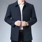 Riolio Casual Business Lapel Windbreak Jackets Men Coats New Brand Top Quality Spring Men's Trench Coat Solid Color Mid-length Jacket