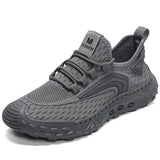 Riolio  Men's Sports Shoes Casual Shoes Round Toe Flat Heel Fly Fabric Upper Breathable Soft Sole Comfortable Lace-up Running Shoes