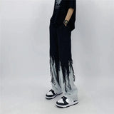 Riolio  Men Jeans High Street Hip Hop Contrast Color Tassel Loose Fashion Japanese Streetwear Hippie Loose Casual Darkwear Patchwork