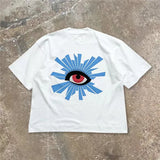 Riolio Oversize Puff Print House Of Errors Eye Logo Tee Men Women T-shirt High Street Vintage Black Short Sleeve Cotton Tops