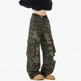 Riolio  Ripped Camo Jeans Men 2025 New Loose Straight Leg Denim Pants Outdoor Hiking Trousers Casual Comfort Street Style Fashion