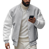 Riolio  Cross-border men's autumn and winter flight jacket baseball jersey velvet loose casual stand-up jacket men