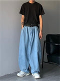 Riolio Wide Leg Cargo Pants Streetwear Baggy Jeans New Spring Autumn Men Korean Fashion Loose Straight Male Brand Clothing Black