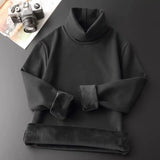 Riolio winter outfits men Fashion Men's Thickened Turtleneck T-Shirts Double-Sided Plush Autumn Winter Tops Casual TEES Plus Size Warm Knit Base Sweater