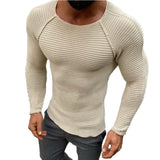 Riolio Sweater Spring Slim Solid Fashion inside Underwear Men Mock Neck Basic T-shirt Blouse Pullover Long Sleeve Top