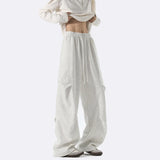 Riolio  Mens Casual Pants Loose Fit Joggers Patchwork Pleated Trousers Trendy Elastic Waist Outdoor Sports Streetwear Hip Hop Trousers