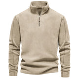 Riolio New Autumn Winter Thicken Warm Fleece Jacket for Men Zipper Neck Pullover Brand Quality Men's Sweatshirt Soft Shell Mens Jacket
