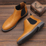 Riolio 40~46 Chelsea Boots Men Brand Comfortable Fashion Leather Men Boots