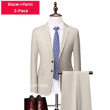 Riolio  M-6XL ( Jacket + Vest + Pants ) Boutique Pure Color Mens Business Formal Suit 3Piece Set and Two-piece Set Groom Wedding Dress
