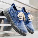 Riolio  New Spring Autumn Denim Work Shoes Large Casual Single Shoes Outdoor Mountaineering Shoes