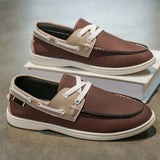 Riolio  Non Slip Men Casual Leather Shoes Loafers New Round-toe Comfortable Flats Driving Shoes Vintage Shoes for Men Zapatos 39-46