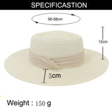 Riolio  Flat Concave Top Paper Straw Hat Spring Summer Women Men Wide Brim Beach Sun Hat Boater Style Fedora Party Cap Sombrero Hombre