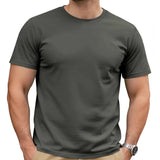 Riolio  Men's Cotton Solid T-shirt Summer Casual Crew Neck Short Sleeve Sport Tee
